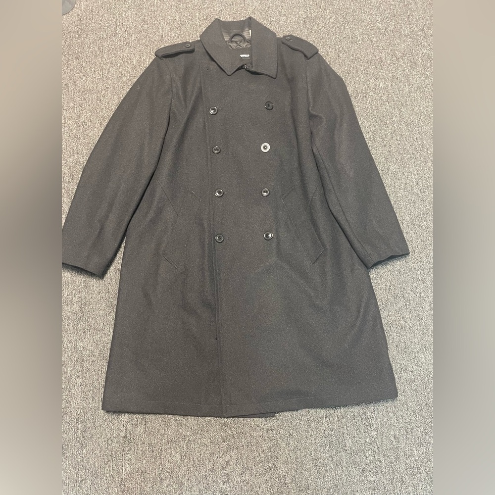 Karl Lagerfeld Wool Double Breasted Black  Overcoat size XXL